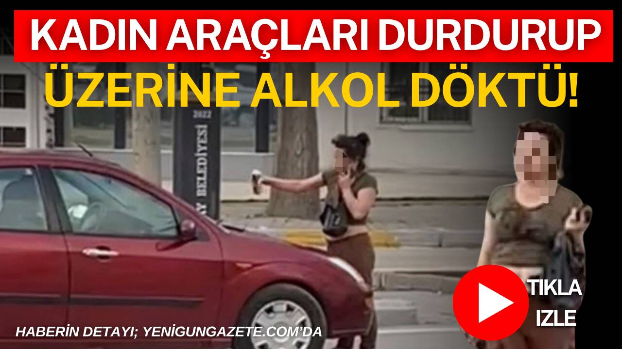 Aksaray Taşpazar Mahallesi’nde ayakkabısız gezen bir kadın araçların önünü kesip