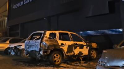 Çorum'da yanan cip kullanılamaz hale geldi.
