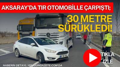 Aksaray–Ankara karayolundaki TOKİ kavşağında tırı sollamak isteyen otomobille tır çarpıştı.