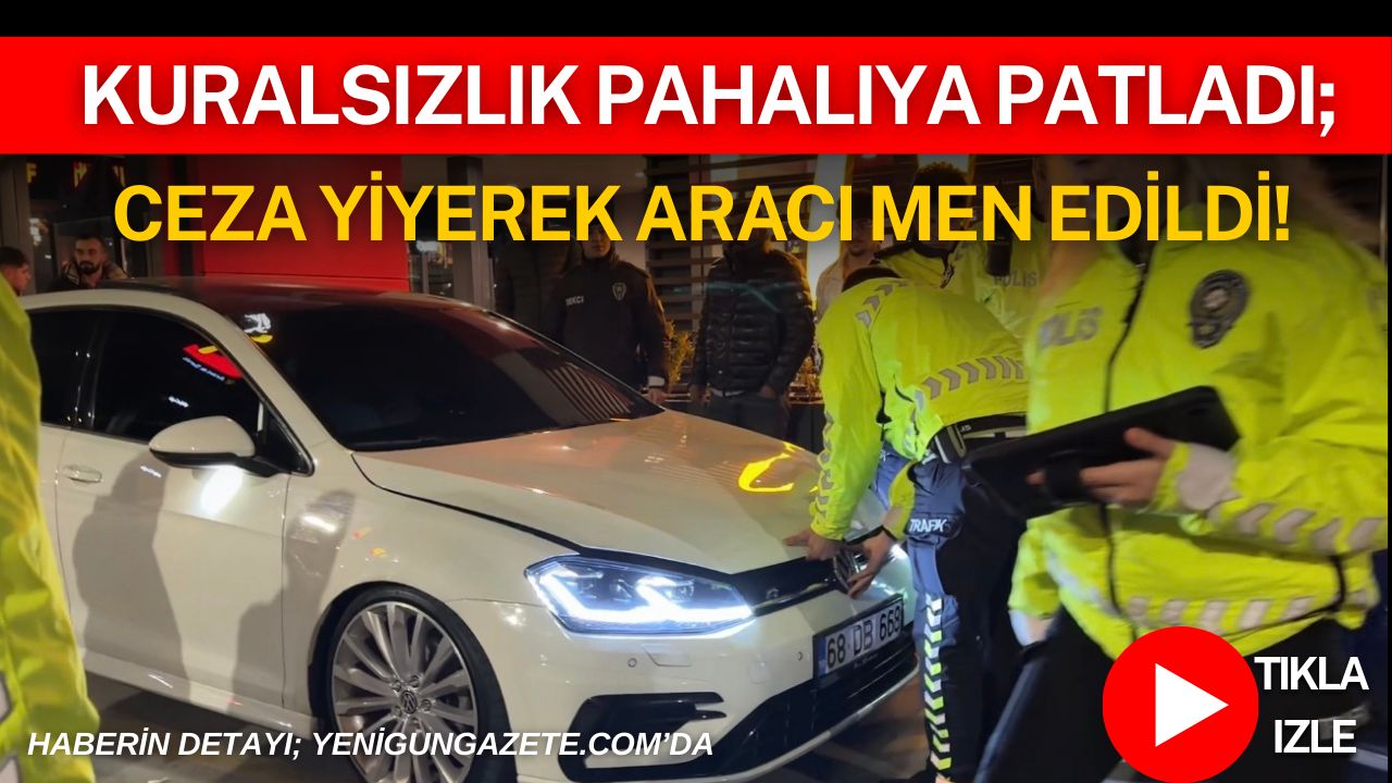 Aksaray’da trafik kurallarını ihlal ettiği belirlenen bir otomobil sürücüsüne 19