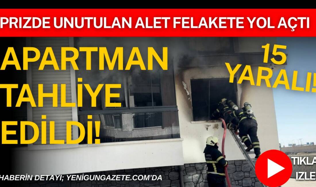 Aksaray’da 6 katlı binanın birinci katında çıkan yangın apartmanı dumanla