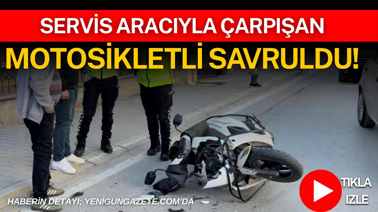 Aksaray’da motosiklet ile servis aracının çarpışması sonucu meydana gelen trafik