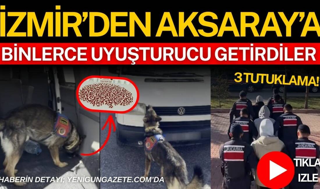 Aksaray’da jandarma ekipleri, İzmirden temin edilen uyuşturucularla seyir halinde olan