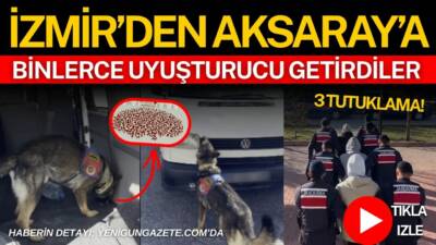 Aksaray’da jandarma ekipleri, İzmirden temin edilen uyuşturucularla seyir halinde olan