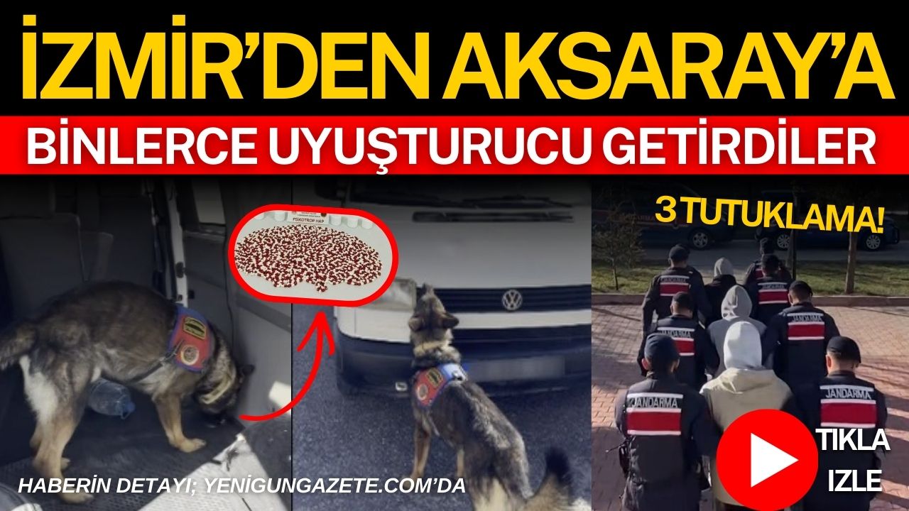 Aksaray’da jandarma ekipleri, İzmirden temin edilen uyuşturucularla seyir halinde olan