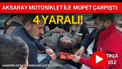 Aksaray’ın Şifahane Mahallesi’nde motosiklet ile üç tekerlekli mopetin çarpıştığı kazada