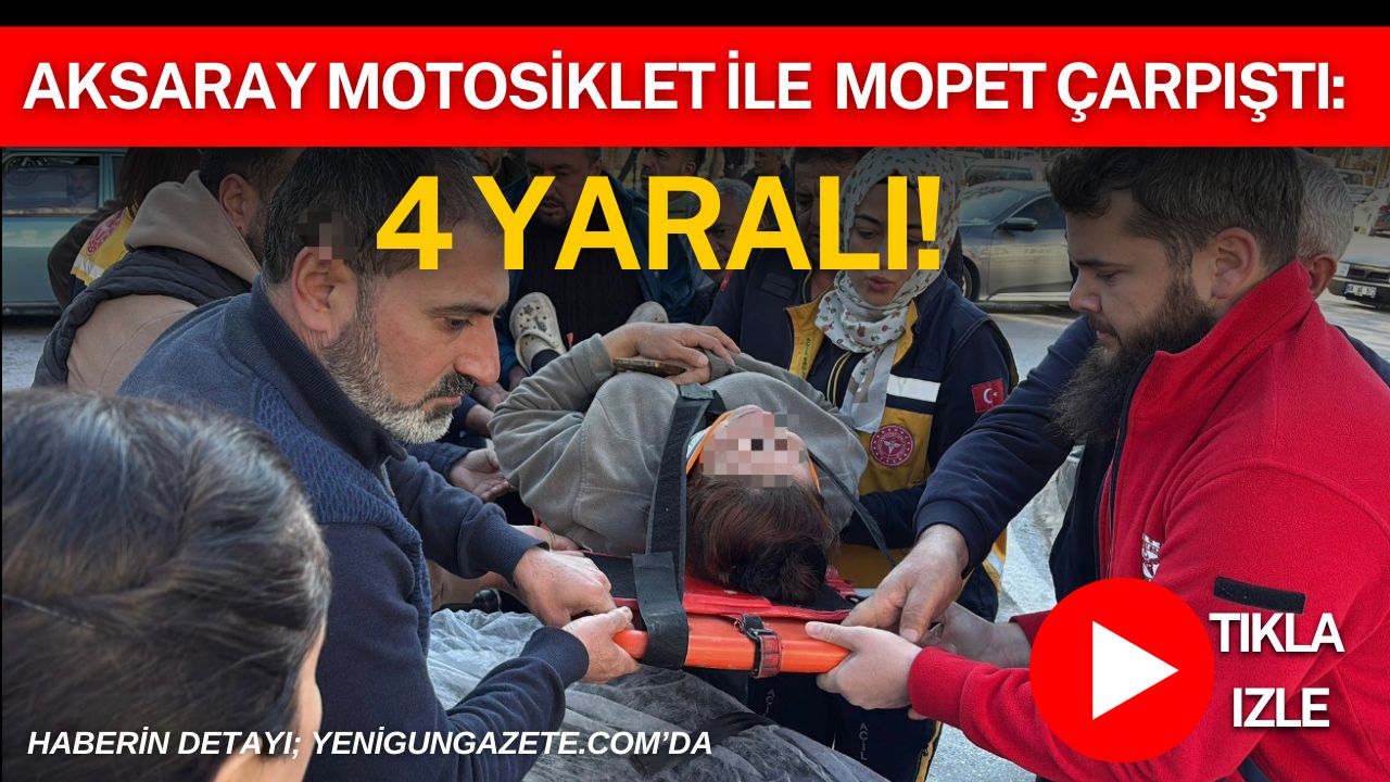 Aksaray’ın Şifahane Mahallesi’nde motosiklet ile üç tekerlekli mopetin çarpıştığı kazada