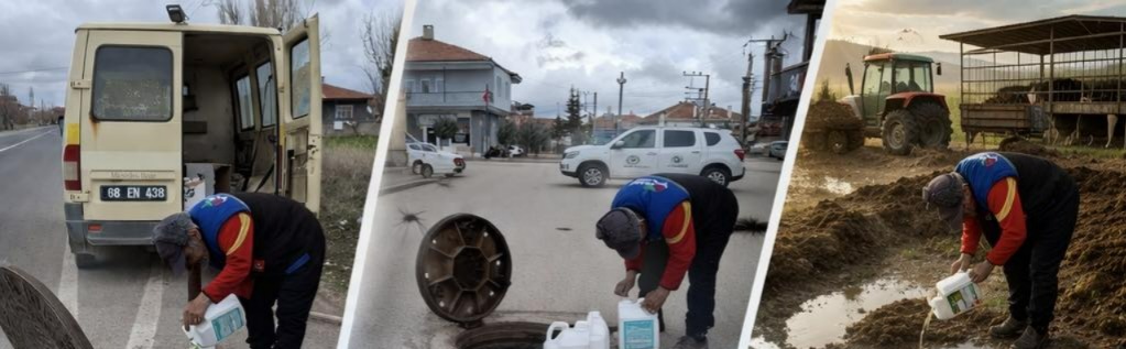 Aksaray’ın Gülağaç ilçesinde, yaz aylarının yaklaşmasıyla birlikte sinekle mücadele çalışmaları