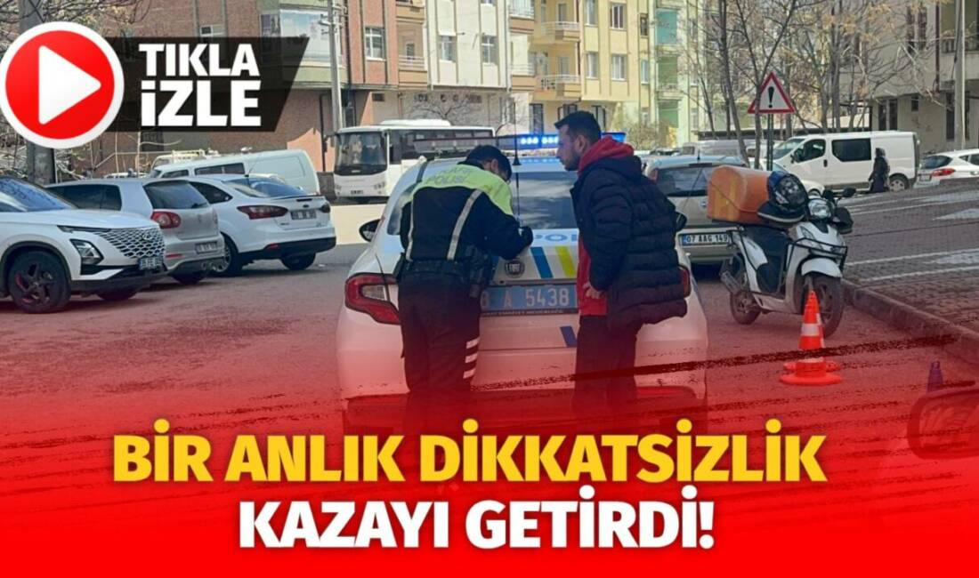 Aksaray motosiklet ile otomobilin çarpıştığı trafik kazasında maddi hasar meydana