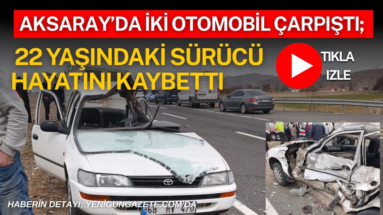 Aksaray’ın Hanobası köyü yakınlarında iki aracın kavşakta çarpıştığı kazada ağır