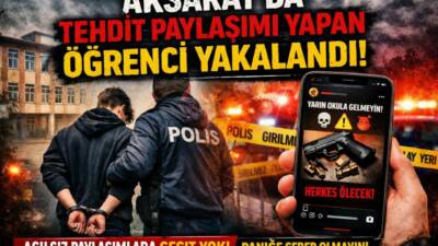 Aksaray’da okullara yönelik şiddet içerikli sosyal medya paylaşımları yapan yaşı