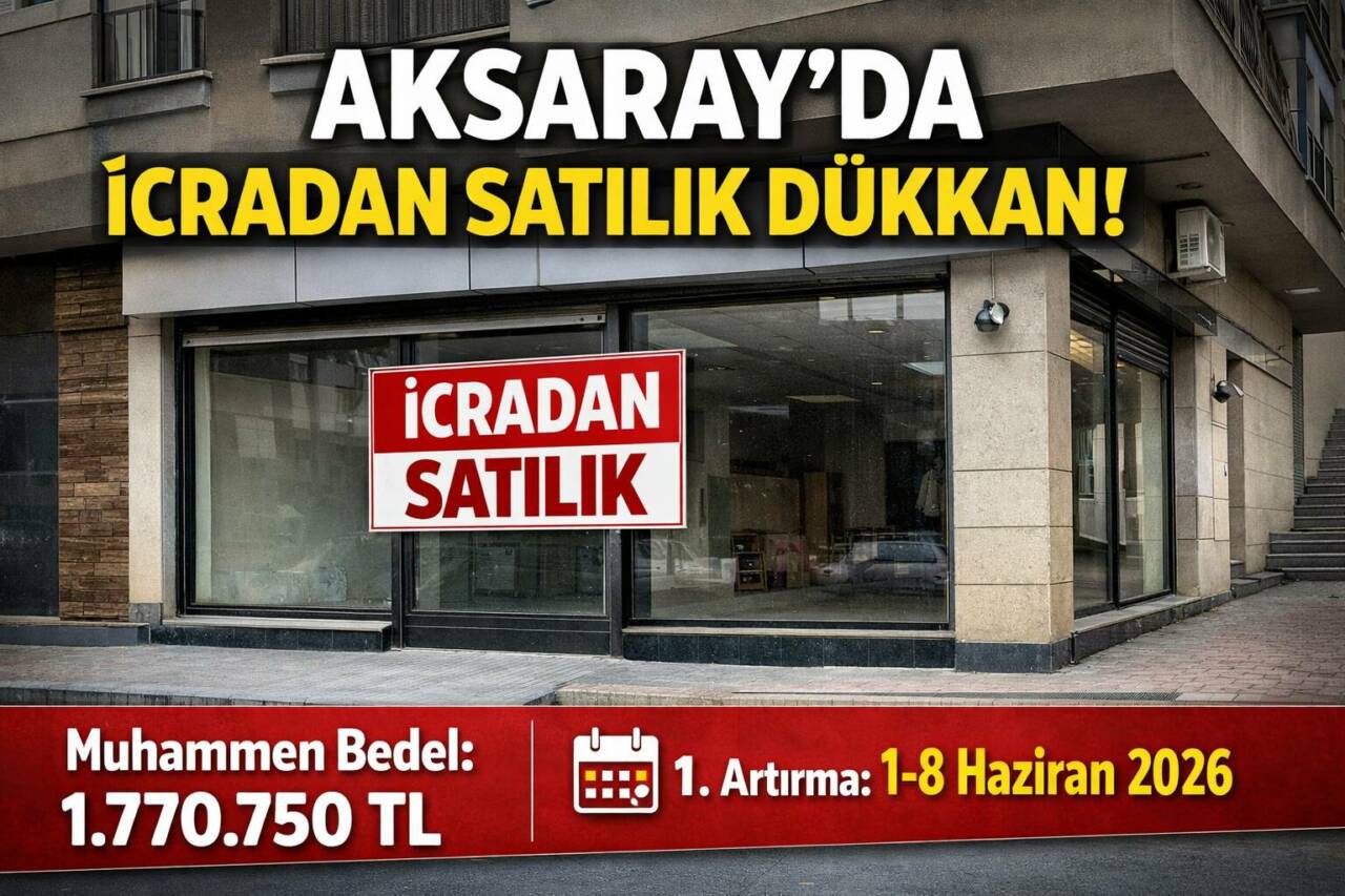 Aksaray Merkez Küçükbölcek Mahallesi’nde yer alan dükkan, 1 milyon 770