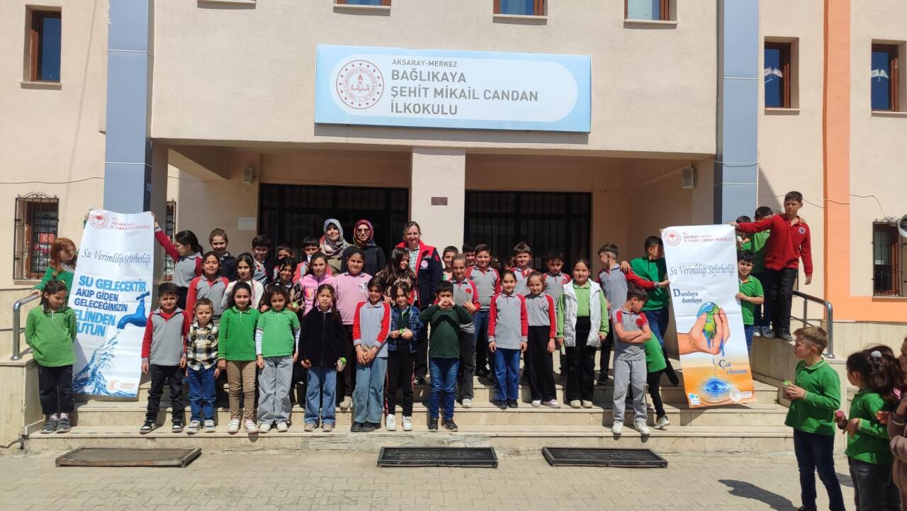 Aksaray’da yürütülen Su Verimliliği Seferberliği kapsamında ilkokul öğrencilerine yönelik uygulamalı