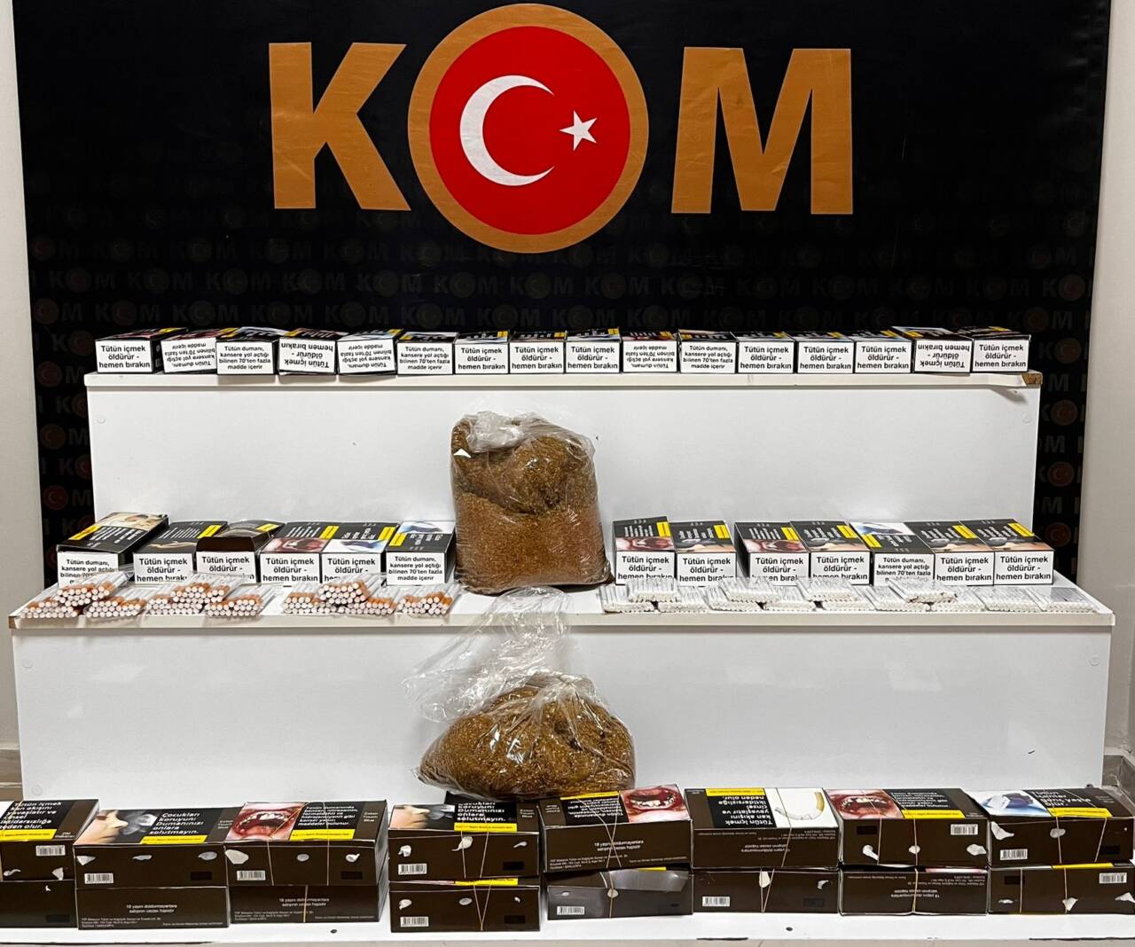 Kırşehir'de 12 bin dolu makaron (filtreli sigara kağıdı) ve 4