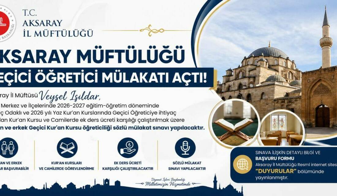 Aksaray İl Müftülüğü, Aksaray merkez ve ilçelerde 2026-2027 eğitim öğretim
