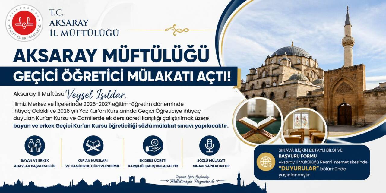 Aksaray İl Müftülüğü, Aksaray merkez ve ilçelerde 2026-2027 eğitim öğretim