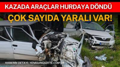 Aksaray Sultanhanı’nda iki otomobilin çarpıştığı kazada 4 kişi yaralandı, bir