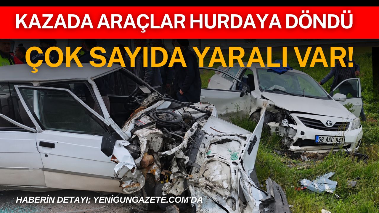 Aksaray Sultanhanı’nda iki otomobilin çarpıştığı kazada 4 kişi yaralandı, bir