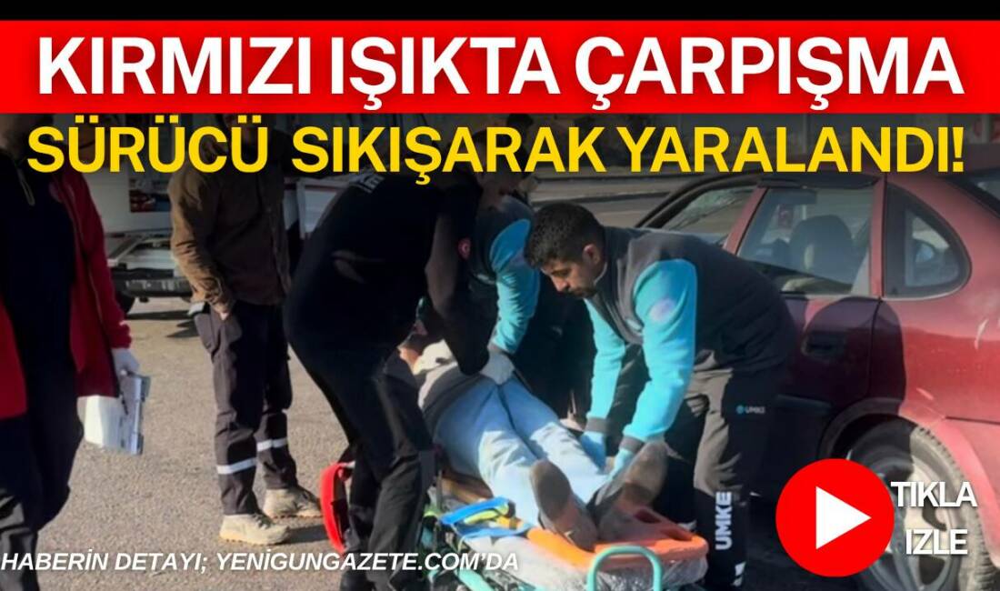 Aksaray’da iki aracın çarpıştığı kazada bir sürücü araçta sıkışarak yaralandı,
