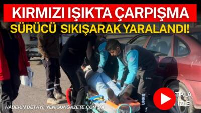 Aksaray’da iki aracın çarpıştığı kazada bir sürücü araçta sıkışarak yaralandı,