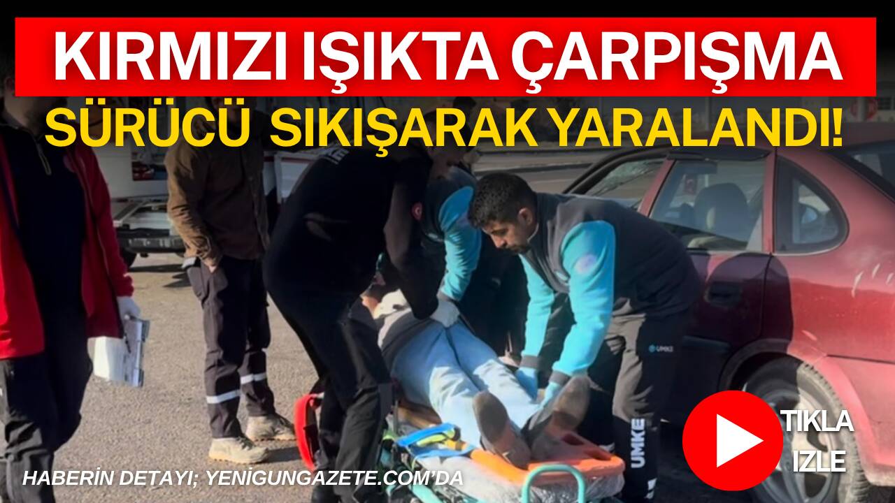 Aksaray’da iki aracın çarpıştığı kazada bir sürücü araçta sıkışarak yaralandı,