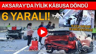 Aksaray’da devrilen tıra yardım için duran otomobil sürücüsüne başka bir