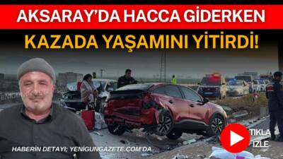 Aksaray Konya yolunda tırın devrilmesi sonrası yardım için duran araç