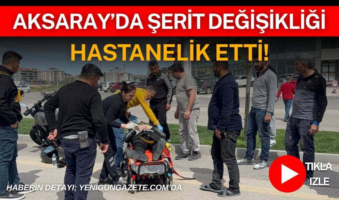 Aksaray Tacin Mahallesinde otomobil ile motosiklet çarpıştı, sürücü savrularak yaralandı,