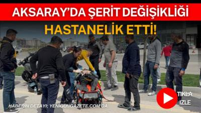 Aksaray Tacin Mahallesinde otomobil ile motosiklet çarpıştı, sürücü savrularak yaralandı,