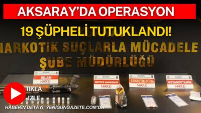 Aksaray Emniyet Müdürlüğü’nün düzenlediği operasyonda çok sayıda uyuşturucu madde, silah