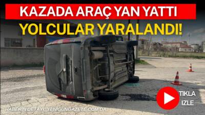 Aksaray Hasas Mahallesi’nde hafif ticari araç ile otomobilin çarpışması sonucu