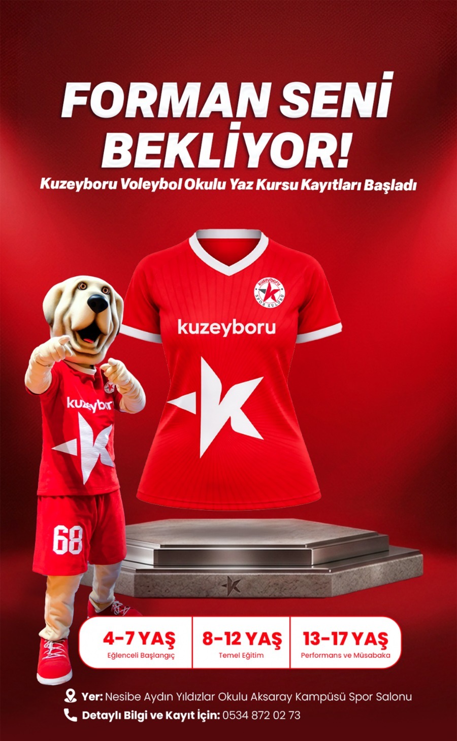 Aksaray’da Kuzeyboru voleybol kursu için kayıtlar başladı. 4-17 yaş arası
