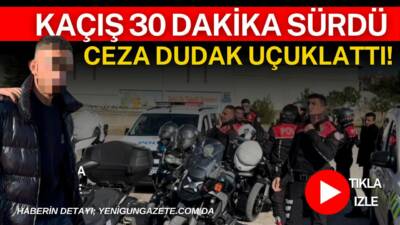 Polisin “dur” ihtarına uymayan 20 yaşındaki motosiklet sürücüsü, yarım saatlik