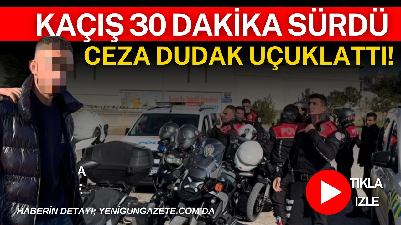 Polisin “dur” ihtarına uymayan 20 yaşındaki motosiklet sürücüsü, yarım saatlik