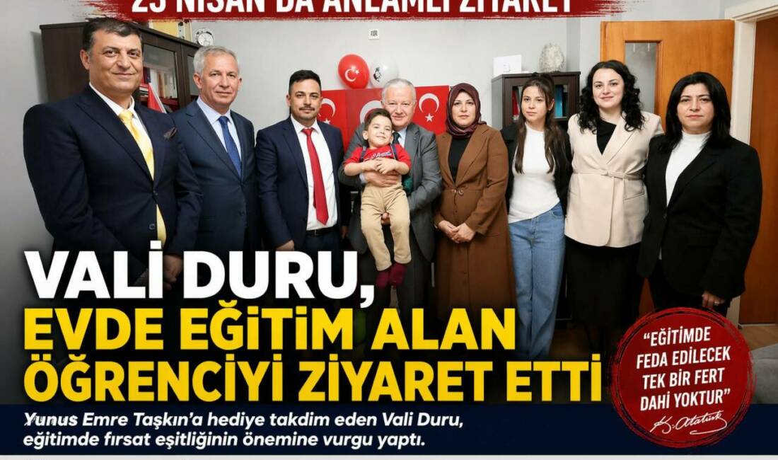 23 Nisan kapsamında Aksaray’da evde eğitim gören birinci sınıf öğrencisi
