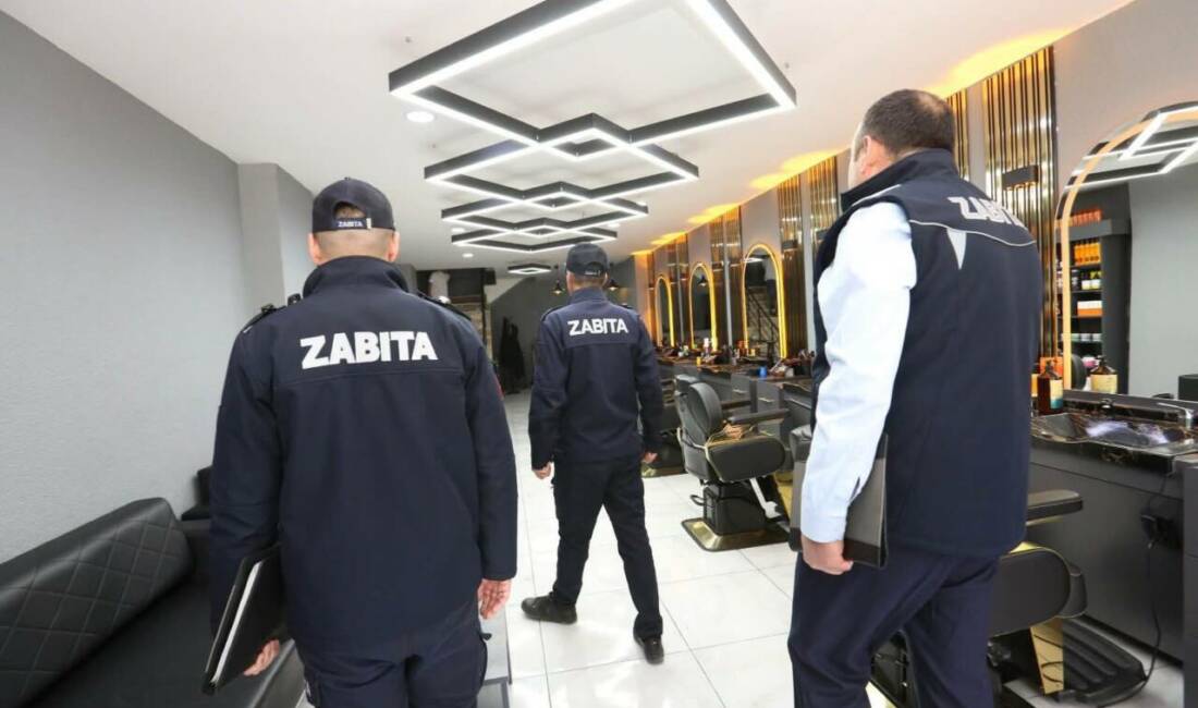 Aksaray Belediyesi zabıta ekipleri, şehir genelinde faaliyet gösteren berber ve