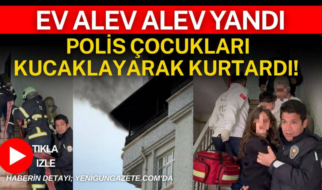 Aksaray’da beş katlı binanın teras katında şömineden çıktığı belirtilen yangın