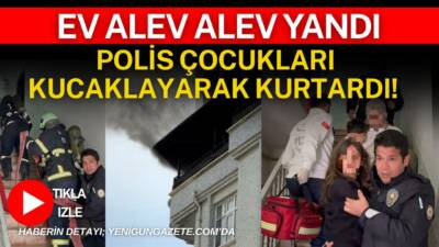 Aksaray’da beş katlı binanın teras katında şömineden çıktığı belirtilen yangın