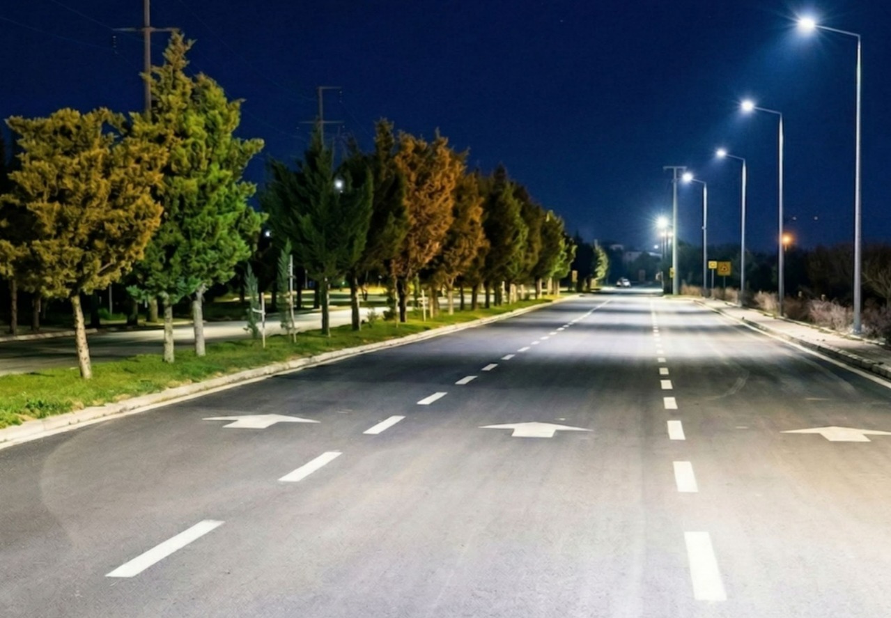 Aksaray Organize Sanayi Bölgesi’nde hayata geçirilen yeni aydınlatma sistemiyle bölge