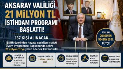Aksaray’da İŞKUR iş birliğiyle hayata geçirilen iki ayrı programla 137