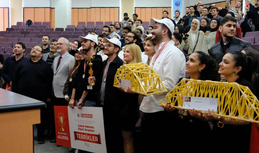 Kuzeyboru ile makarna köprüler zirveyi zorladı! Gaziantep Üniversitesi’nde düzenlenen yarışmada 100 öğrenci, makarnadan köprülerle dayanıklılık mücadelesi
