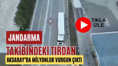Aksaray’da jandarma ekipleri, şüpheli tırı durdurup yaptığı aramada milyonlarca liralık