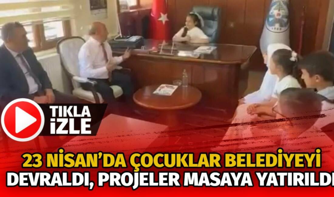 23 Nisan kapsamında belediyede temsili başkanlık yapan çocuklar, Helvadere’nin geleceğine