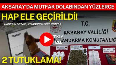 Aksaray’da jandarma ekiplerinin düzenlediği operasyonda iki şüpheli yakalandı, Narkotik köpeği