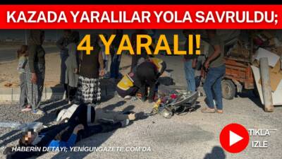 Aksaray’da motosiklet ile üç tekerlekli aracın çarpışması sonucu 4 kişi