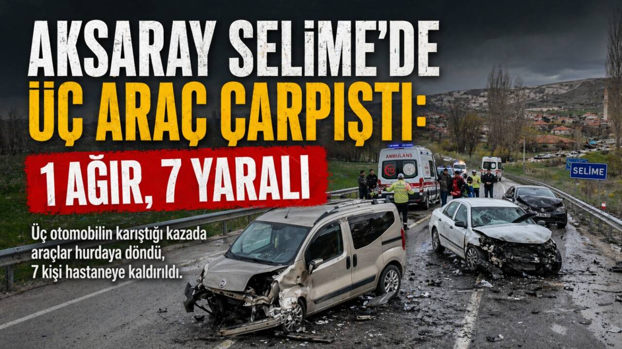 Aksaray’ın Güzelyurt ilçesine bağlı Selime beldesinde üç otomobilin karıştığı kazada