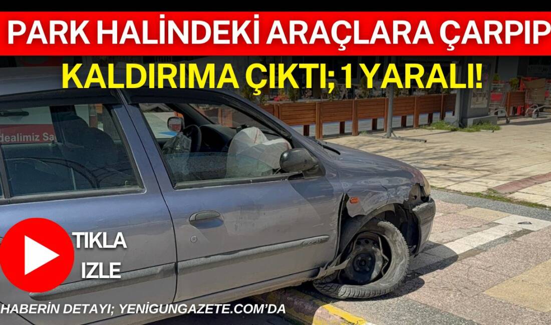 Aksaray’da kontrolden çıkan otomobil, iki park halindeki araca çarparak kaldırıma