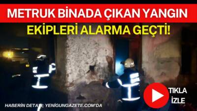 Aksaray’da Kalanlar Mahallesi’nde metruk binada çıkan yangın, ekipleri alarma geçirdi.