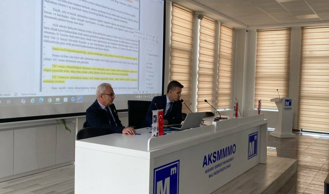 Aksaray Sanayi ve Teknoloji İl Müdürlüğü tarafından, yeni sanayi sicil