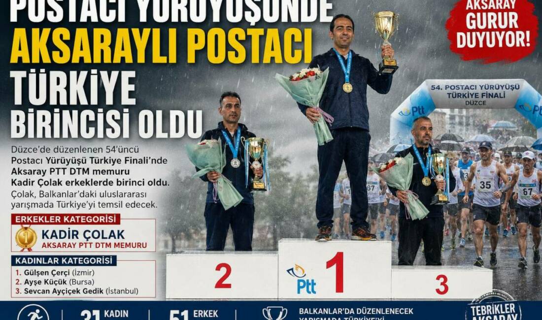 Düzce’de düzenlenen 54’üncü Postacı Yürüyüşü Türkiye Finali’nde Aksaray PTT DTM
